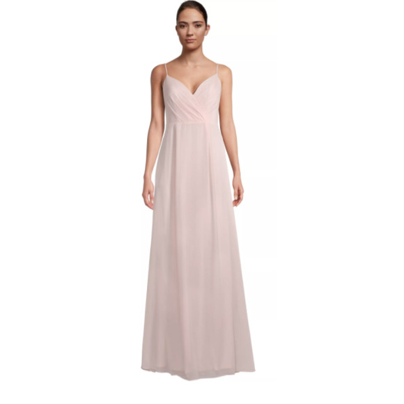 Levkoff Dresses & Skirts - Levkoff Bridesmaid Petal Pink Chiffon V-back A-line Gown Dress 6 NEW